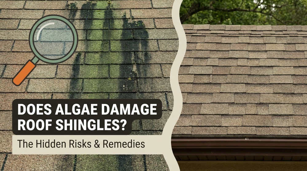 does algae damage roof shingles