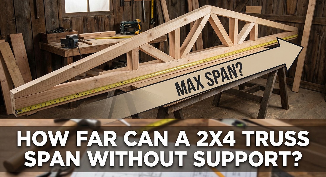 how far can a 2x4 truss span without support